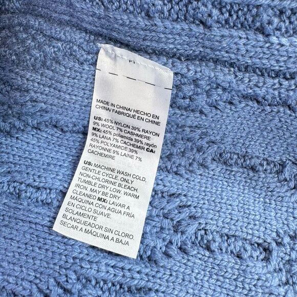 Chicos Cardigan Sweater Women Large Cable Knit Long Duster Cashmere Wool Cottage - Picture 9 of 10